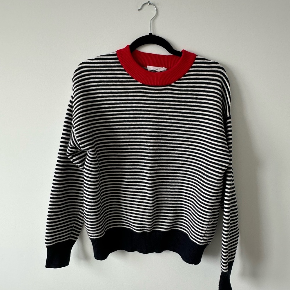 elodie navy and white striped crew neck sweater